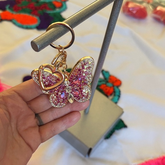 Rhinestone Butterfly Keychain: Colorful Crystal Bag Charm - Etsy Keychain/Bag Charm Pink Butterfly 🦋 with Rhinestones
